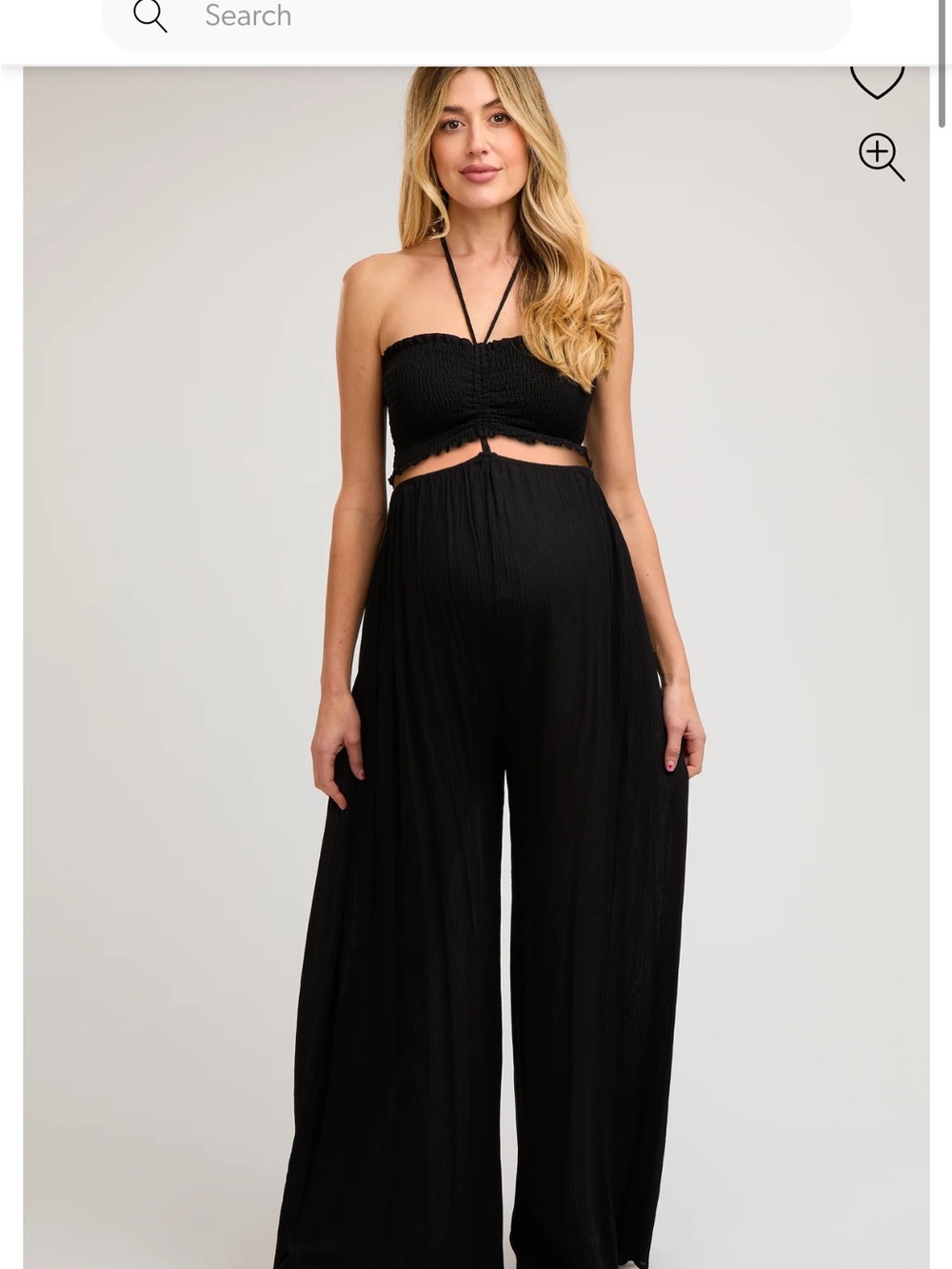 Maternity Black Wide-Leg Jumpsuit Pants